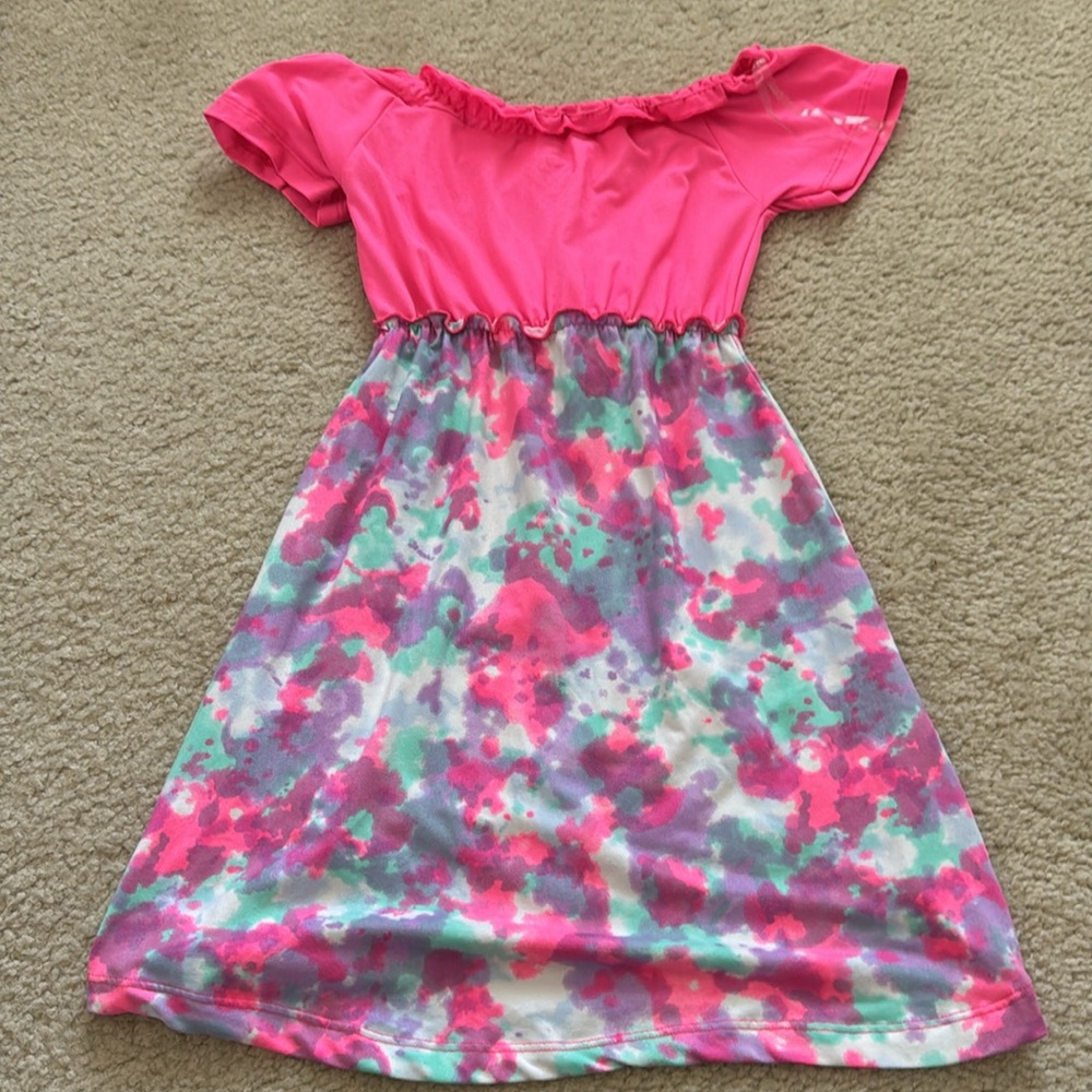 One Step Ahead Pink Ruffled High-Low Sundress - Picture 6 of 6